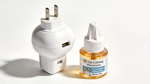 Cat calming pheromone diffuser kit close-up - ThreeCats