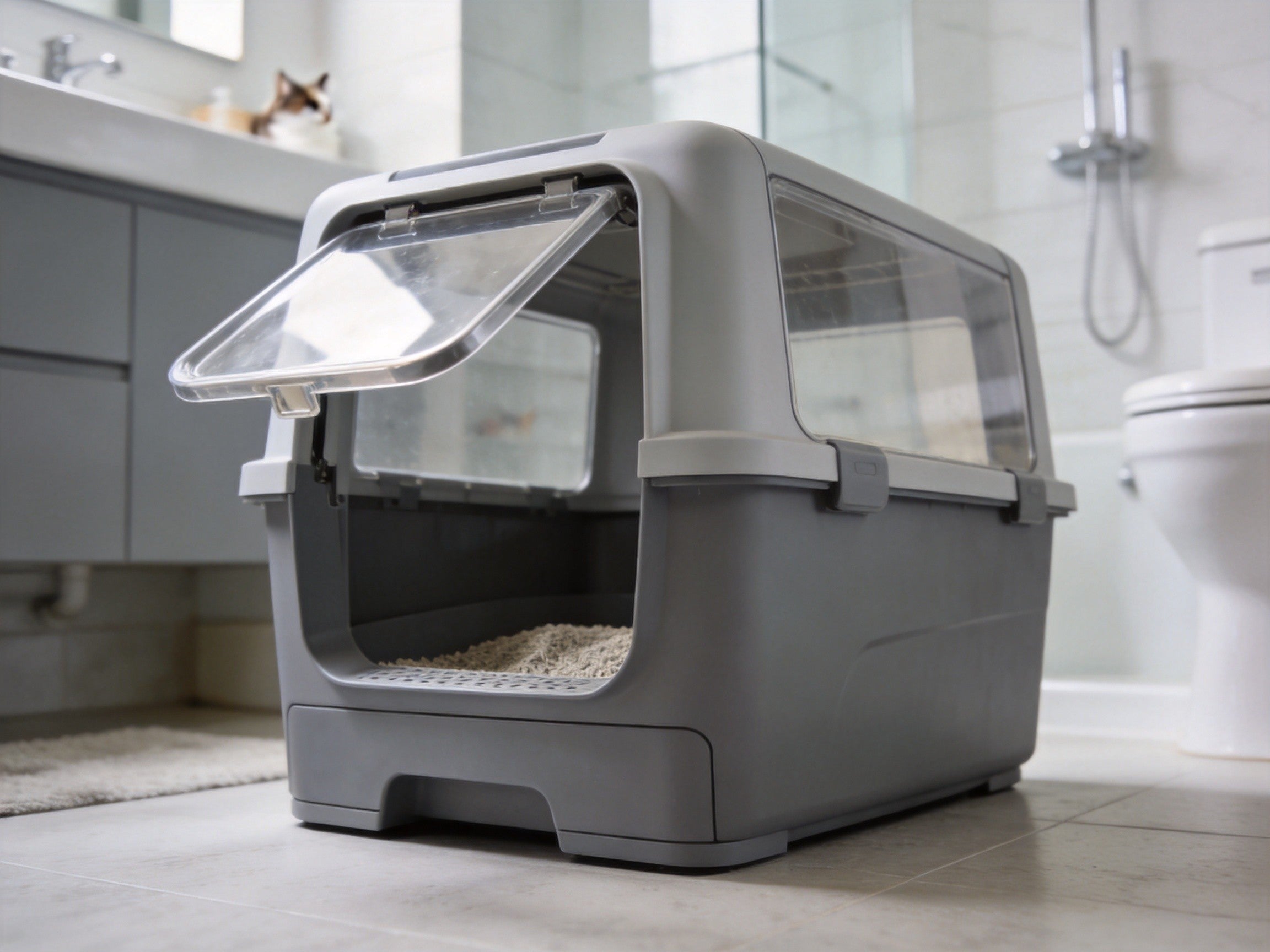 Enclosed Cat Litter Box with Door - Large