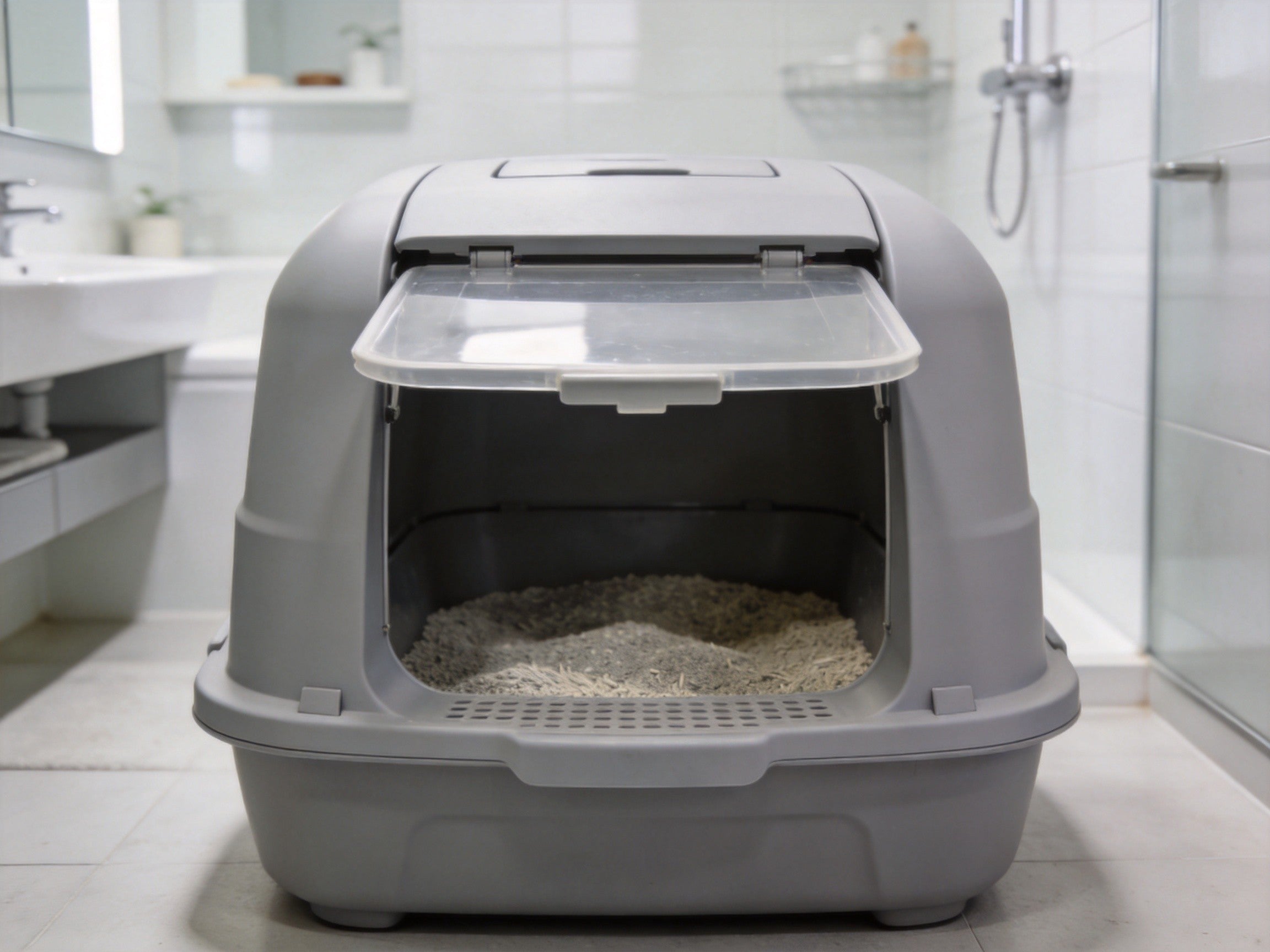 Enclosed Cat Litter Box with Door - Large