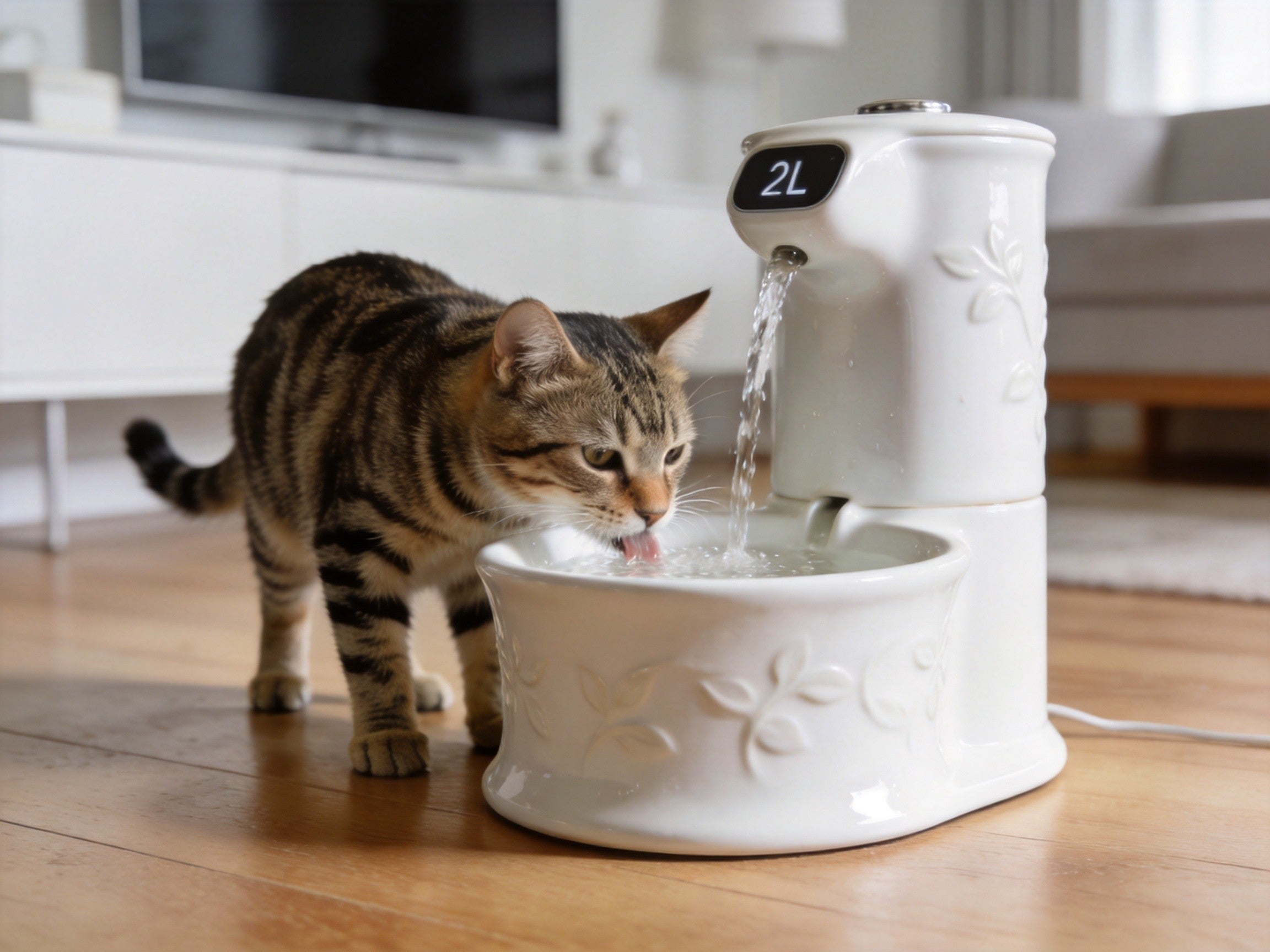 Ceramic Automatic Pet Water Fountain - 2L