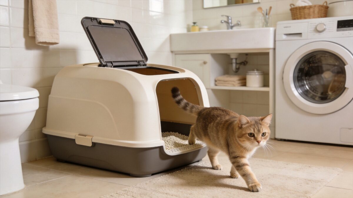 Extra large hooded cat litter box - ThreeCats