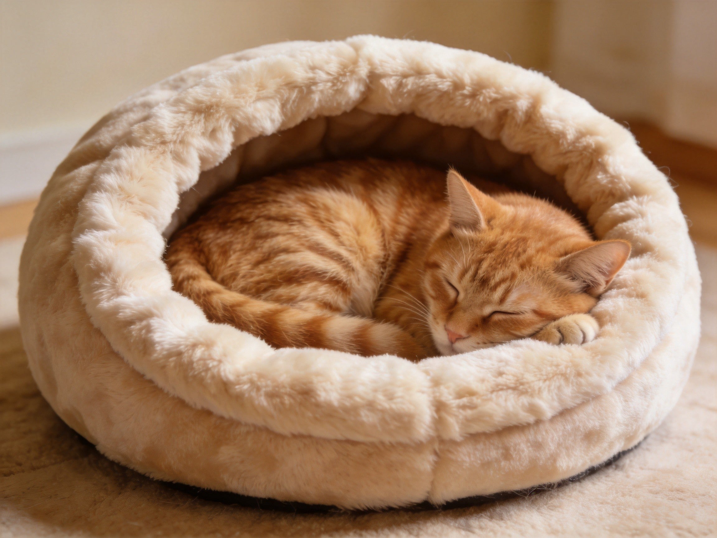 Cozy Donut Cat Cave Bed - Ultra Soft Plush
